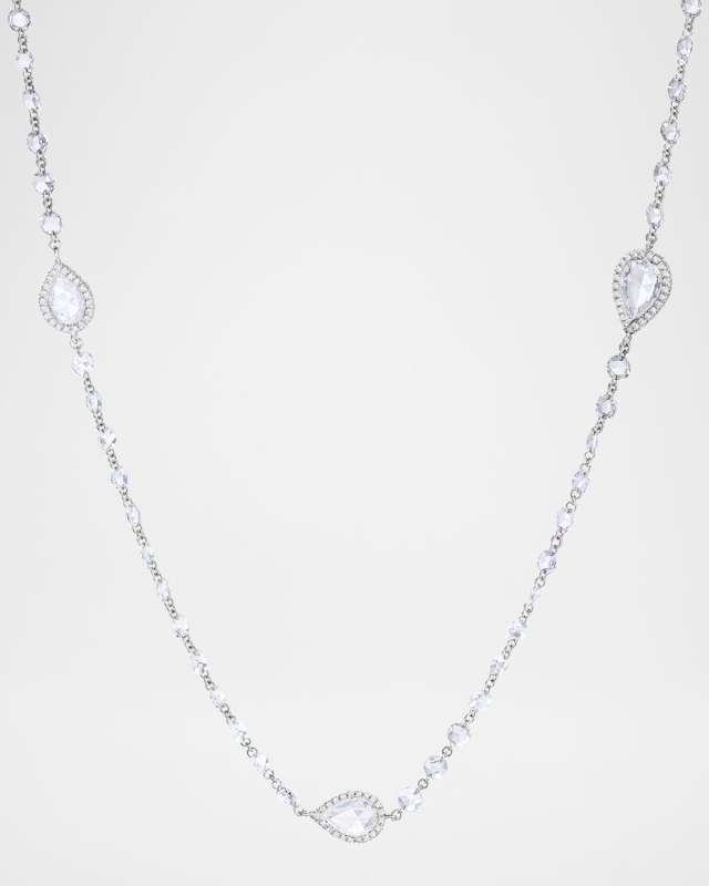 18K White Gold Ethereal Diamond Necklace, 12.15tcw